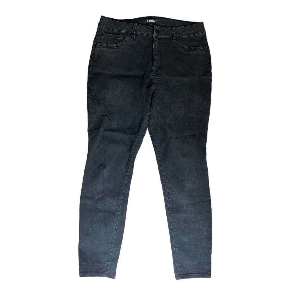 d. jeans Black High Waisted Skinny Jeans Sz 14 Womens Denim with Pockets